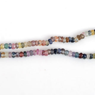 Multi Sapphire Faceted Rondelle Beads, 3mm Yellow Pink Blue Purple Sapphire Beads, Sold As 16 Inch Strand, GDS1926