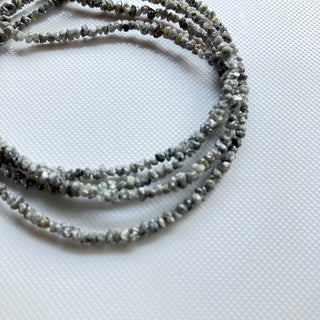 2mm To 3mm Natural Grey Raw Uncut Diamond Beads, Grey Earth Mined Rough Diamond Beads, Sold As 4 Inch/8 Inch/16 Inch Strand, DDS773/23