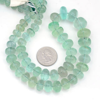 9mm To 15mm Green Fluorite Rondelle Beads, Smooth Green Fluorite Gemstone Beads, 17 Inch Strand, GDS1902