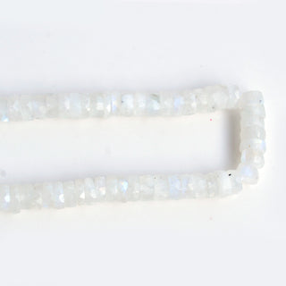 Rainbow White Moonstone Faceted Tyre Rondelle Beads, 6mm And 7mm Moonstone Round Heishi Gemstone Beads, 8 Inch/16 Inch Strand, GDS1998