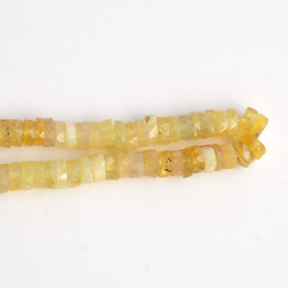 Natural Yellow Opal Faceted Tyre Rondelle Beads, 6mm/6-7mm Opal Yellow Shaded Round Heishi Gemstone Beads, 16 Inch Strand, GDS2105