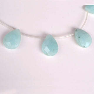 Natural Green Amazonite Pear Shaped Faceted Briolette Beads, Huge 23mm Green Amazonite Gemstone Beads, Sold As 14 Inch Strand, GDS1945
