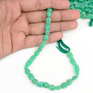 Natural Chrysoprase Smooth Tumble Beads, 6-10mm/8-11mm Chrysoprase Gemstone Beads, Sold As 10 Inch Strand, GDS1957