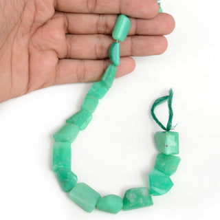 Natural Chrysoprase Faceted Tumble Beads, 9-20mm/13-20mm Chrysoprase Gemstone Beads, Sold As 5 Inch/10 Inch Strand, GDS1958