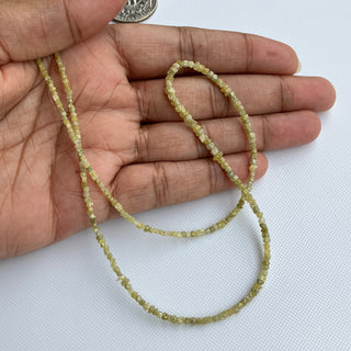 1.5mm To 2mm Raw Rough Yellow Box Shaped Conflict Free Diamond Beads Sold As 8 Inch/16 Inch Strand, GDBS868