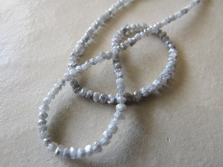 Grey White Raw Rough Conflict Free Diamond Beads, Natural White Earth Mined Rondelle Diamonds Loose, Sold As 8 Inch/16 Inch Strand, GFJ