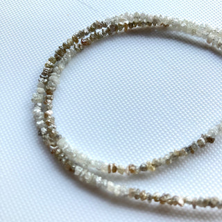 Natural White With Black/Red/Champagne Raw Rough Uncut Diamond Beads Loose, 2mm To 3mm Conflict Free Earth Mined, 8/16 Inch Strand, SKU-19