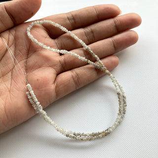 Natural White With Black/Red/Champagne Raw Rough Uncut Diamond Beads Loose, 2mm To 3mm Conflict Free Earth Mined, 8/16 Inch Strand, SKU-19