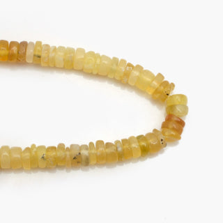 Natural Yellow Opal Smooth Tyre Rondelle Beads, 5.5mm/8mm Yellow Opal Shaded Round Heishi Gemstone Beads, 16 Inch Strand, GDS2123