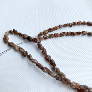 Natural Red Raw Rough Long Diamond Tumbles Loose, Conflict Free Earth Mined Diamond, 4mm To 5mm Beads, 8/16 Inch Strand, DDS773/13