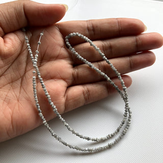 1.5mm To 3mm Grey Raw Rough Conflict Free Round Diamond Beads, Natural Earth Mined Diamonds Loose, Sold As 8 Inch/16 Inch Strand, GFJ891