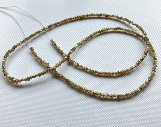 1.5mm To 3mm Champagne Brown Raw Rough Rondelle Conflict Free Diamond Beads, Natural Brown Diamond Beads, Sold As 8 Inch/16 Inch, DDS773/21