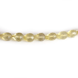 Natural Yellow Crystal Straight Drilled Faceted Teardrop Briolette Beads, 6.5-7mm/7-8mm Crystal Gemstone Beads, 9 Inch Strand, GDS2143