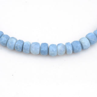 Natural Blue Opal Faceted Rondelle Beads, 7mm/8-9mm/9-10mm Natural Blue Peruvian Opal Beads, Sold As 8 Inch/16 Inch Strand, GDS1953