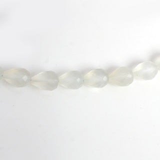 Natural White Moonstone Straight Drill Faceted Teardrop Shaped Beads, 5-6mm/7mm/7-8mm Moonstone Gemstone Beads, 9 Inch Strand, GDS2015