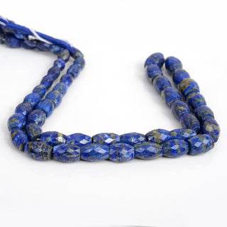 Lapis Lazuli Straight Drill Drum Shaped Faceted  Briolette Beads, 10mm to 16mm Lapis Lazuli Beads, Sold As 11 Inch/22 Inch Strand, GDS1965