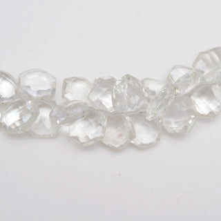 Natural Clear Quartz Crystal Layout Necklace, 11-14mm/12-13mm/14-18mm Faceted Hexagon Shaped Briolette, Sold As 7/7.5 Inch Strand, GDS1968