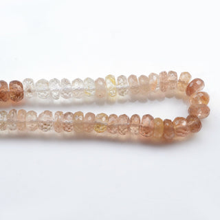 Imperial Copper Topaz Faceted Rondelle Beads, 6.5mm to 7mm Brown Natural Imperial Topaz Gemstones, Sold As 8 Inch/16 Inch Strand, GDS1971