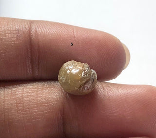 OOAK Round Smooth Grey Brown Yellow Raw Rough Diamond Loose, Natural Loose High Lustre Rough Uncut Diamonds, DDS556/1-5