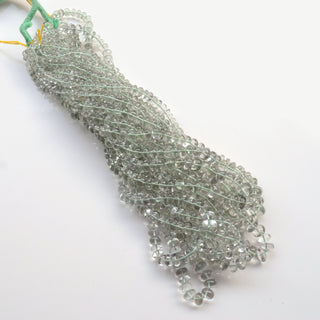 Green Amethyst Smooth Rondelle Beads, 6-9mm/6-11mm/6-13mm Natural Green Amethyst Gemstone Beads, Sold As 9 Inch/18 Inch Strand, GDS1978
