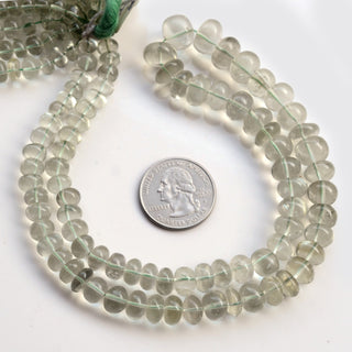 Green Amethyst Smooth Rondelle Beads, 6-9mm/6-11mm/6-13mm Natural Green Amethyst Gemstone Beads, Sold As 9 Inch/18 Inch Strand, GDS1978