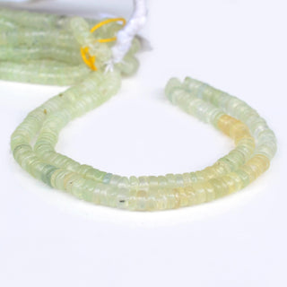 Prehnite Smooth Tyre Rondelle Beads, 6mm To 6.5mm Prehnite Round Heishi Gemstone Beads, 16 Inch Strand, GDS2011
