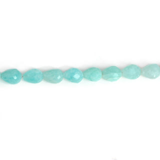 Natural Amazonite Straight Drill Faceted Teardrop Shaped Briolette Beads, 6-7mm Light Green Amazonite Gemstone Beads, 9 Inch Strand, GDS2013