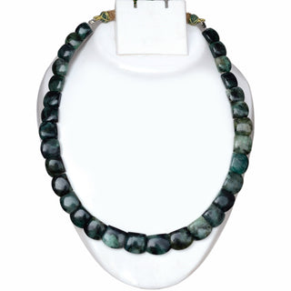 Natural Emerald Green Layout Necklace, Cleopatra Necklace, Graduated Collar Necklace, 12mm to 15mm, 31 Pieces, 17 Inch, GDS2159
