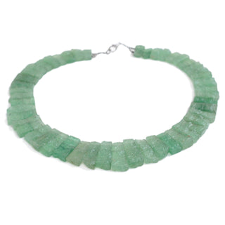Natural Green Cherry Quartz Layout Necklace, Cleopatra Necklace, Graduated Collar Necklace, 15mm to 29mm, 19 Inch, GDS2172