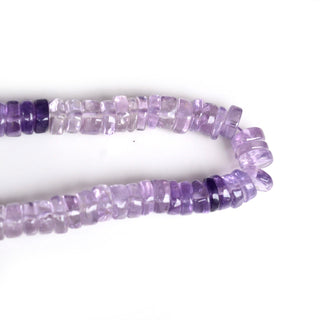 Shaded Amethyst Smooth Tyre Rondelle Beads, 6.5mm/7mm Amethyst Round Heishi Gemstone Beads, 16 Inch Strand, GDS2116