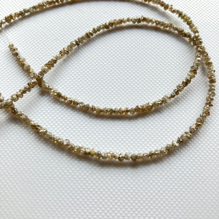 1.5mm To 3mm Champagne Brown Raw Rough Rondelle Conflict Free Diamond Beads, Natural Brown Diamond Beads, Sold As 8 Inch/16 Inch, DDS773/21