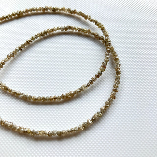 1.5mm To 3mm Champagne Brown Raw Rough Rondelle Conflict Free Diamond Beads, Natural Brown Diamond Beads, Sold As 8 Inch/16 Inch, DDS773/21