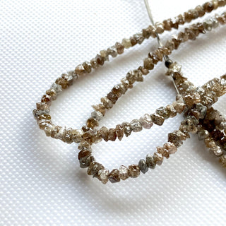 2mm To 3mm Champagne Brown Rough Diamond Beads, Natural Earth Mined Conflict Free Raw Uncut Diamond Beads, 8"/16" Strand, DDS773/22