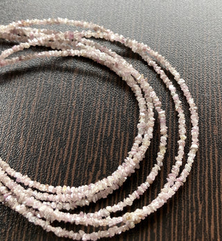 1mm To 2mm Pink Raw Rough Uncut Diamond Beads Loose, Natural Earth Mined Pink Diamond Beads, Sold As 8 Inch/16 Inch Strand, GFJ596