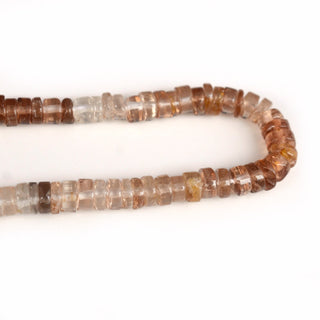 Imperial Topaz Smooth Tyre Rondelle Beads, 5mm Brown Natural Imperial Topaz Round Heishi Gemstone Beads, 16 Inch Strand, GDS2134