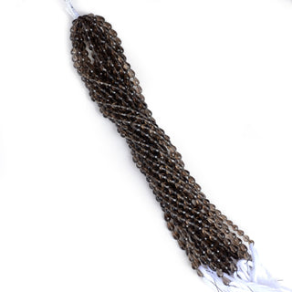 Natural Smoky Quartz Straight Drill Faceted Teardrop Shaped Briolette Beads, 6-6.5mm/7mm Smoky Quartz Gemstone Beads, 9 Inch Strand, GDS2138