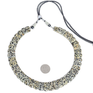 Natural Dalmatian Jasper Layout Necklace, Cleopatra Necklace, Graduated Collar Necklace, Necklace for Women, 16mm to 21mm, 18 Inch, GDS2167