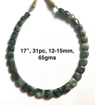 Natural Emerald Green Layout Necklace, Cleopatra Necklace, Graduated Collar Necklace, 12mm to 15mm, 31 Pieces, 17 Inch, GDS2159