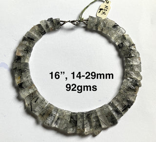 Natural Rutile Quartz Layout Necklace, Cleopatra Necklace, Graduated Collar Necklace, Necklace for Women, 14mm to 29mm, 16 Inch, GDS2169