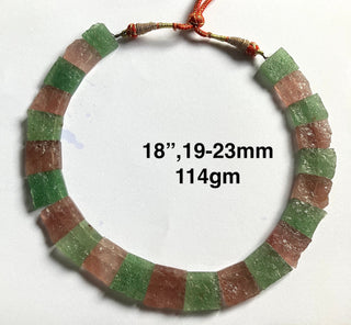 Natural Green And Red Cherry Quartz Layout Necklace, Cleopatra Necklace, Graduated Collar Necklace, 19mm to 23mm, 18 Inch, GDS2170