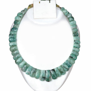 Natural Emerald Green Layout Necklace, Cleopatra Necklace, Graduated Collar Necklace, 10mm to 25mm, 18 Inches, GDS2161