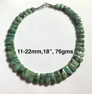 Natural Emerald Green Layout Necklace, Cleopatra Necklace, Graduated Collar Necklace, Necklace For Women, 11mm to 22mm, 18 Inches, GDS2176