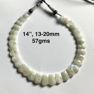 Natural Moonstone Layout Necklace, Cleopatra Necklace, Graduated Collar Necklace, Necklace for Women, 13mm to 20mm, 14 Inches, GDS2163