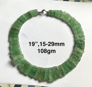 Natural Green Cherry Quartz Layout Necklace, Cleopatra Necklace, Graduated Collar Necklace, 15mm to 29mm, 19 Inch, GDS2172