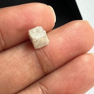 2.18CTW 5.9x5.6mm Box Shaped Rare Unique Natural White Diamond Cube, Natural White Rough Raw Uncut Diamond Cube, DDS769/3