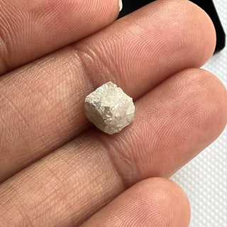 2.18CTW 5.9x5.6mm Box Shaped Rare Unique Natural White Diamond Cube, Natural White Rough Raw Uncut Diamond Cube, DDS769/3