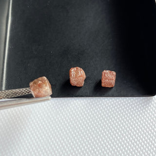 1 Piece 4.5mm to 5.2mm Box Shaped Rare Unique Natural Red Brown Diamond Cube, Earth Mined Red Raw Rough Uncut Diamond Cubes, DDS769/7