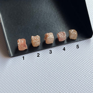 1 Piece 4.2mm to 5.3mm Box Shaped Rare Unique Natural Red Peach Diamond Cube, Natural Earth Mined Red Raw Rough Uncut Diamond Cube, DDS769/8