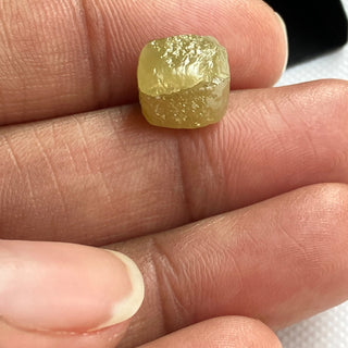 7.15CTW 9.2x8.3mm Box Shaped Rare Unique Natural Yellow Diamond Cube, Natural Yellow Rough Raw Uncut Diamond Cube, DDS769/3
