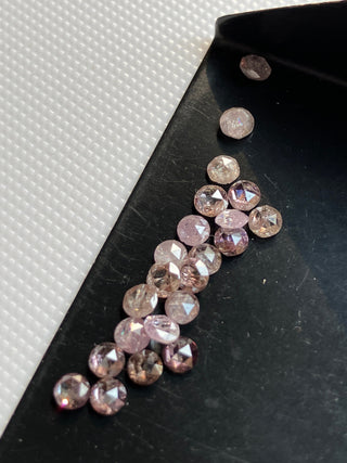 10 Pieces Calibrated Natural Pink Round Rose Cut Cabochon Diamond Loose 1mm/1.25mm/1.5mm/1.75mm/2mm/2.25mm/2.5mm/2.75mm/3mm, DDS631/4
